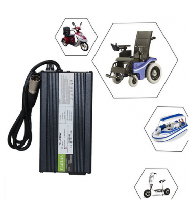 Cargador 24 V 8 Amperios para sillas eléctricas, scooters, patinetes